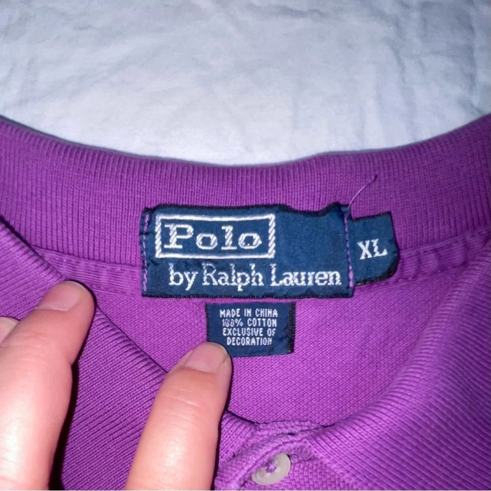 Polo Ralph Lauren Purple Short Sleeve Polo Shirt Men's XL Yellow Pony Logo